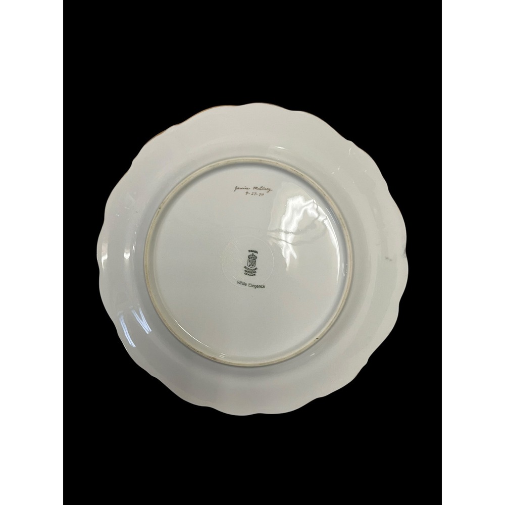 Schumann Arzberg Bavaria White Elegance Gold Encrusted Monogram Plates Set of 5 - Picture 9 of 11